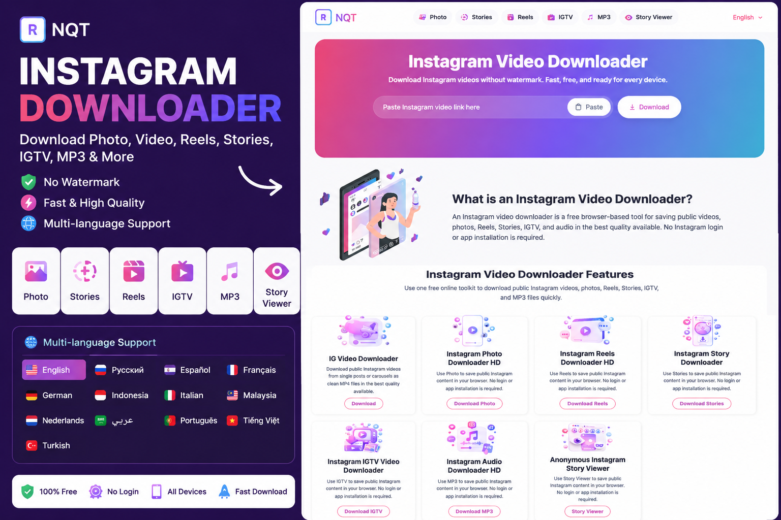 Source Code Instagram Downloader - Reels, Stories, Photo, IGTV & MP3
