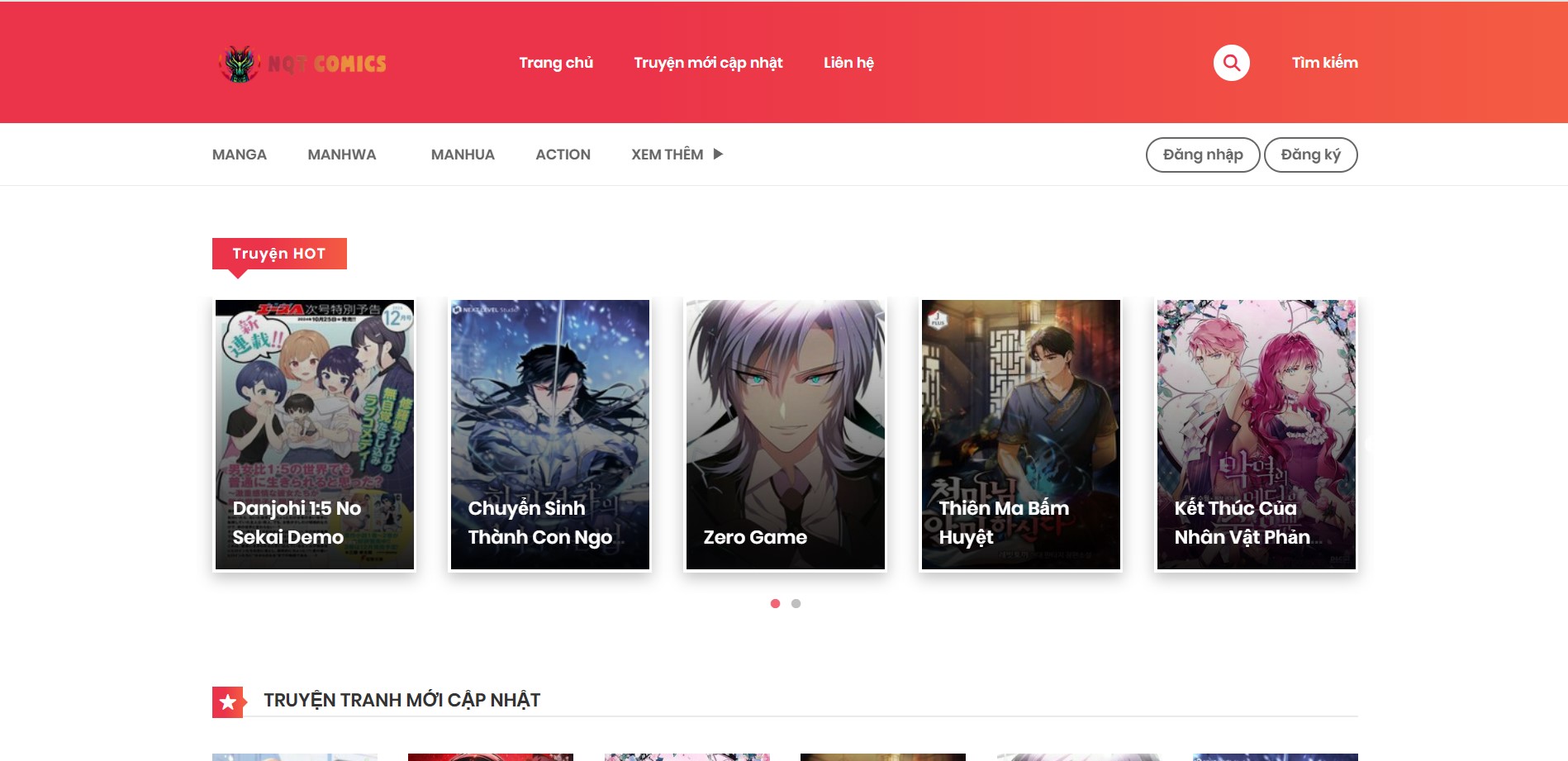 Source Code Web Truyện Laravel v2 (Giống Madara) - Full SRC Otruyen | NQT Dev