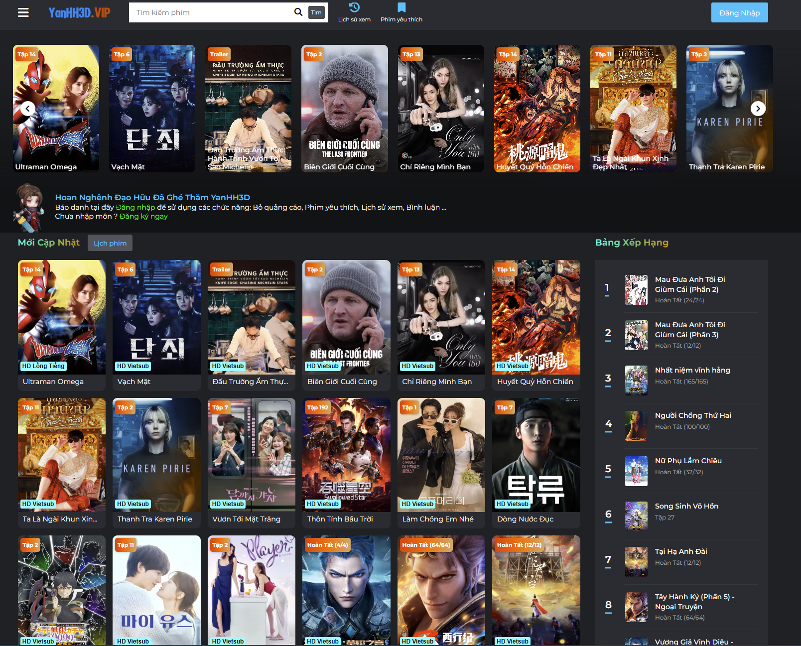 Source Code Web Phim Yanhh3d v17 - Multi Source, Auto Crawler & SEO - Laralve, Wordpress, Nextjs | NQT Dev